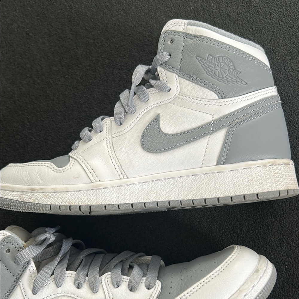 Nike Air Jordan High-Top Sneakers in Gray and White - Picture 4 of 8